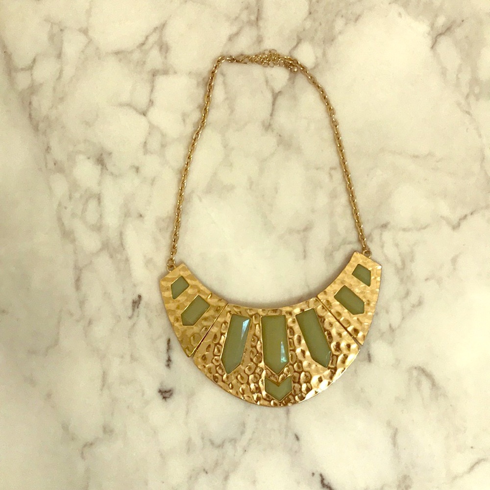 Elegant Tribal Mint Green/Gold Necklace